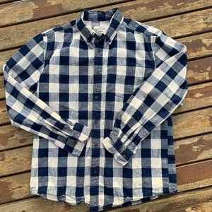 St Johns Bay Men's size Medium Blue Plaid Button Up Shirt